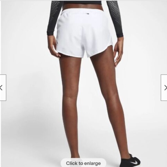 NWT Nike Women's Tempo Modern Embossed 4" White Running Shorts - Picture 3 of 7